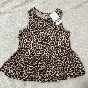 ZARA Kids Leopard Print Blouse Tank